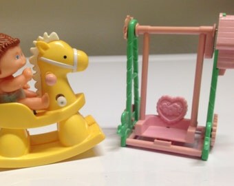 Cabbage Patch Wind-up Rocking Babies Rocking Horse and Swing