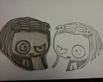 Lenore hand carved rubber stamp