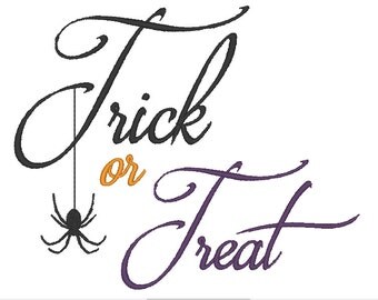 Fancy Trick Or Treat Halloween Embroidery Design 5x7