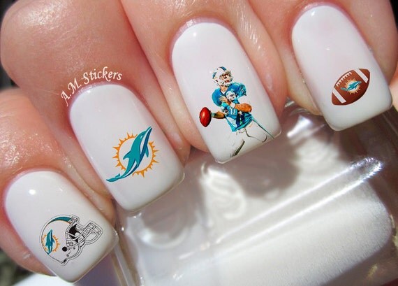 Miami Dolphins Nail Decals
