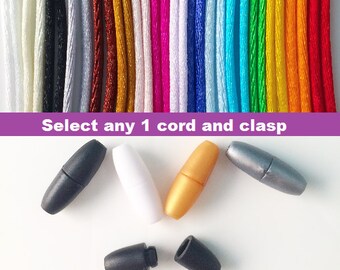 1 Individual 2mm Nylon Cord with 1 Breakaway Clasps for Teething Necklace strand diy supplies, baby safe jewelry silicone bead string rope