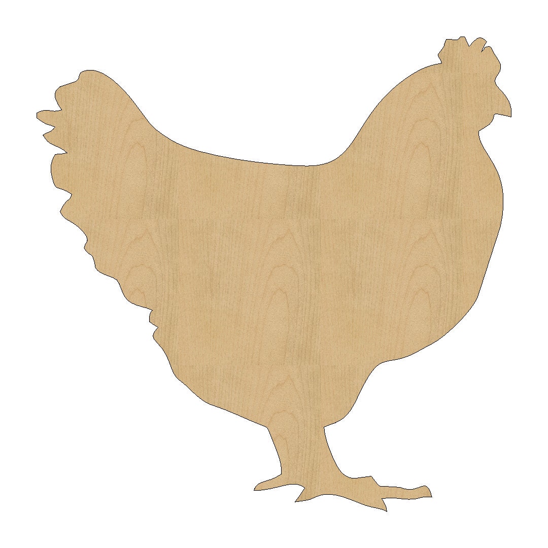 Rooster Chicken Shape Laser Cut Unfinished Wood Shapes, Craft Shapes