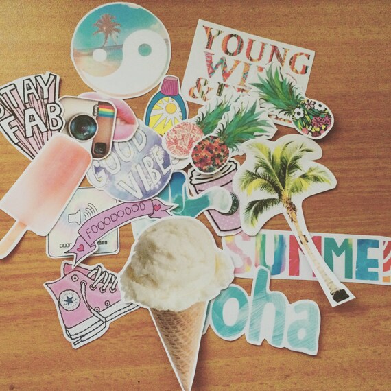 summer tumblr stickers bomb by ronsastickerfactory on etsy
