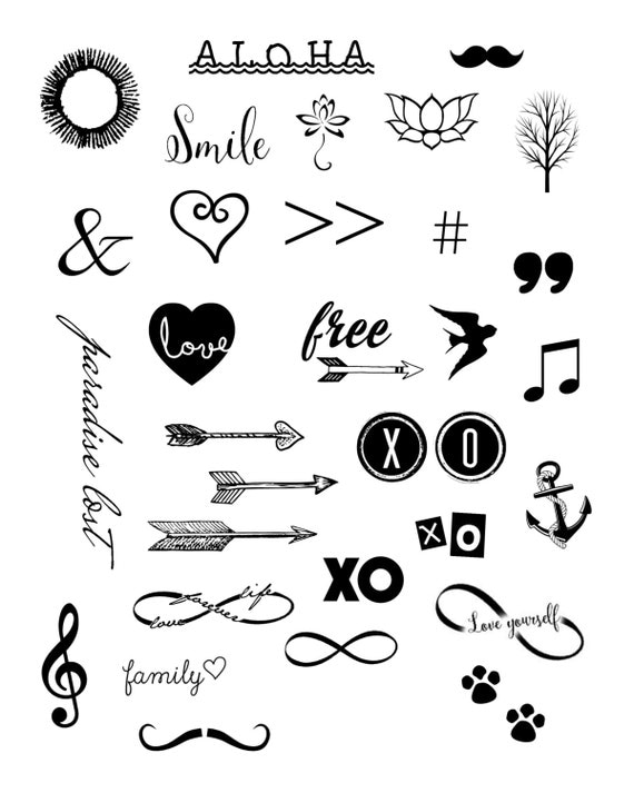 32 Tiny Temporary Tattoo various sizes available Perfect for