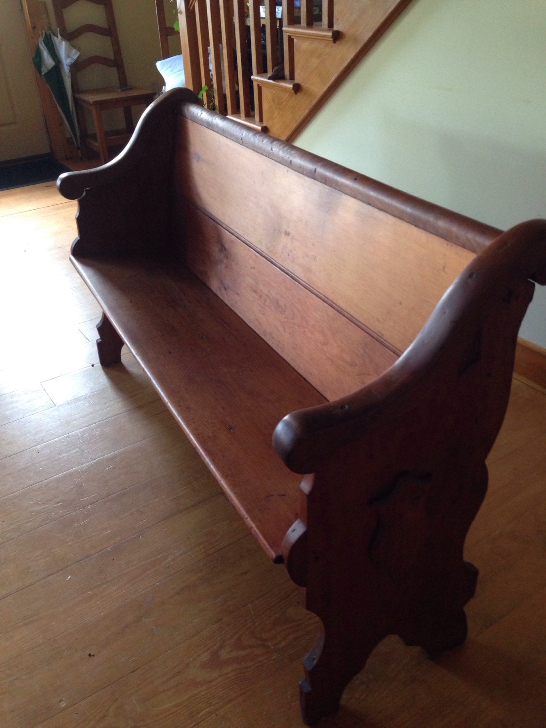Antique Church Pew ALL ORIG 171800’s handmade Livingston estate Andes NY Haute Juice