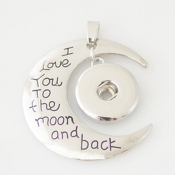 I Love You to the Moon and Back Charm Chunk Pendant