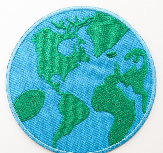 Planet Earth Patch 3.5 Embroidered Iron on Badge