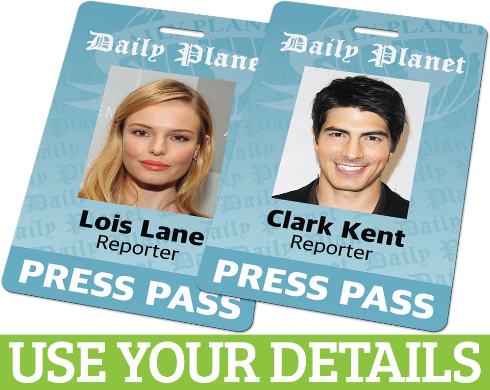 Fake Press Pass Template Smallville Superman Daily Planet Clark