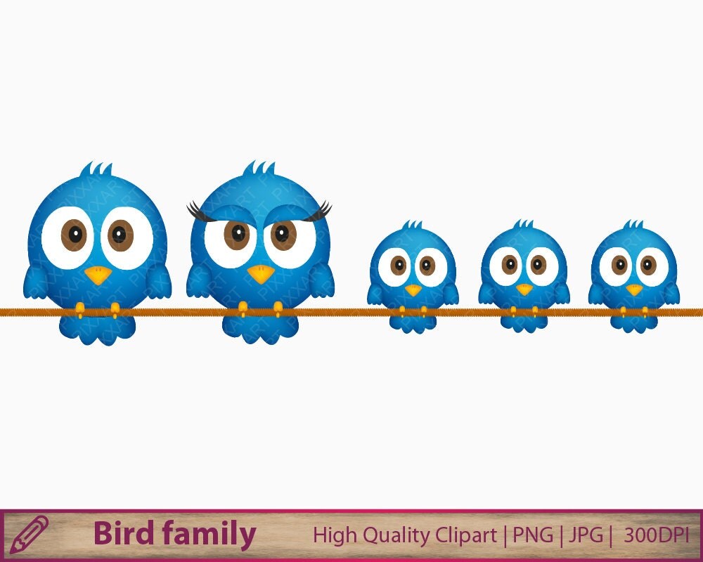 Bird family clipart blue bird rope clip art cute