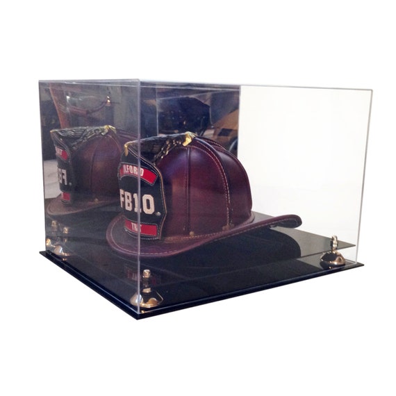 Fireman's Helmet Display Case with Mirror by BetterDisplayCases