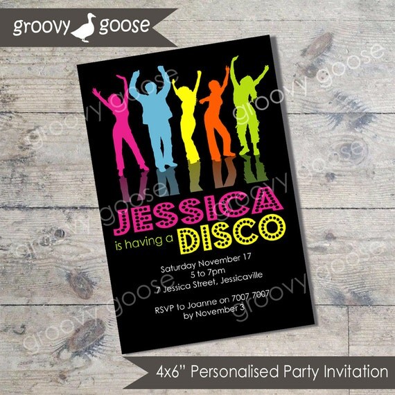 Disco kids party invitation DIY Printable Disco theme party