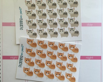 Gray or Orange Striped Tabby Kitten Cat Planner Stickers!
