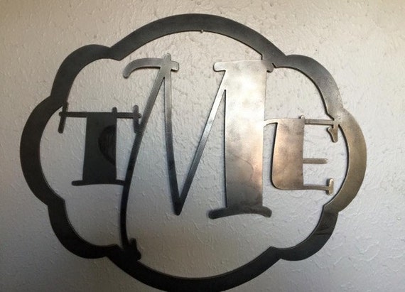 Large Custom Metal Monogram Initials wall decor personalized