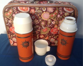 Vintage 1960's Brexton Floral Picnic Hamper