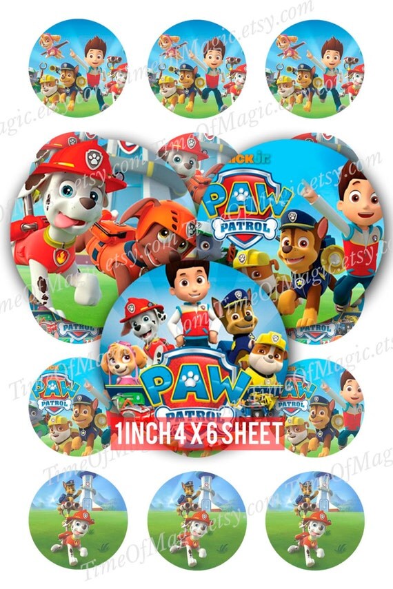 PAW Patrol Digital Collage Sheet 1 inch 25mm by TimeOfMagic