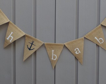 Oh Baby Banner, Burlap Banner/Bunting/Garland, Baby Banner Bunting, Baby Shower Decor, Photo Prop, Rustic Baby Shower Decor, Oh Baby Sign