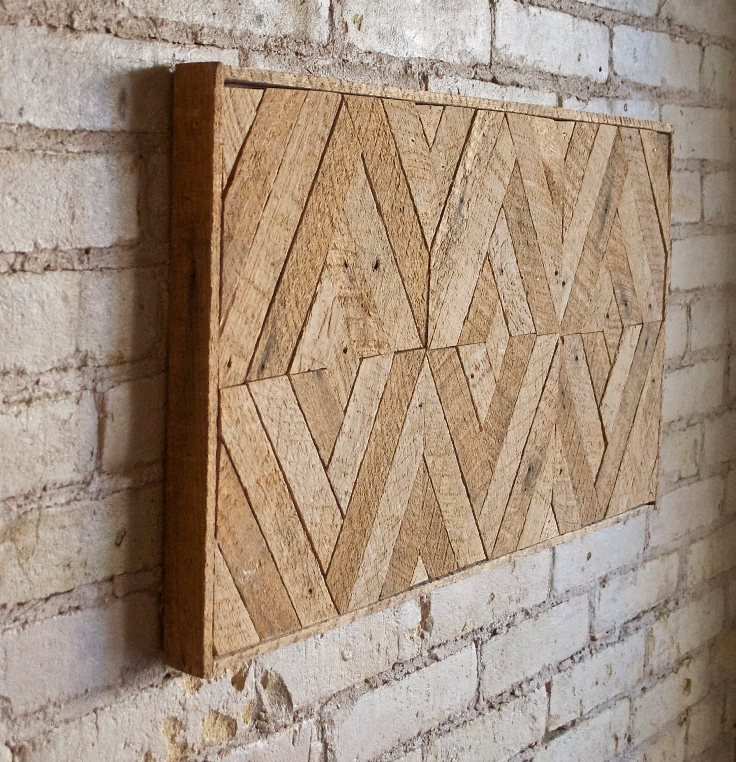 Reclaimed Wood Wall Art Lath Decorpattern 3d Geometric