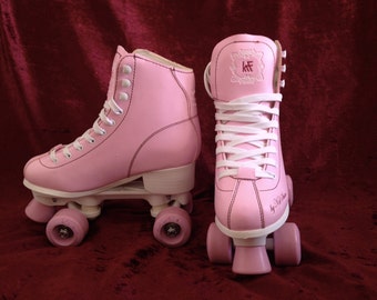 Retro vintage pastel pink roller skates