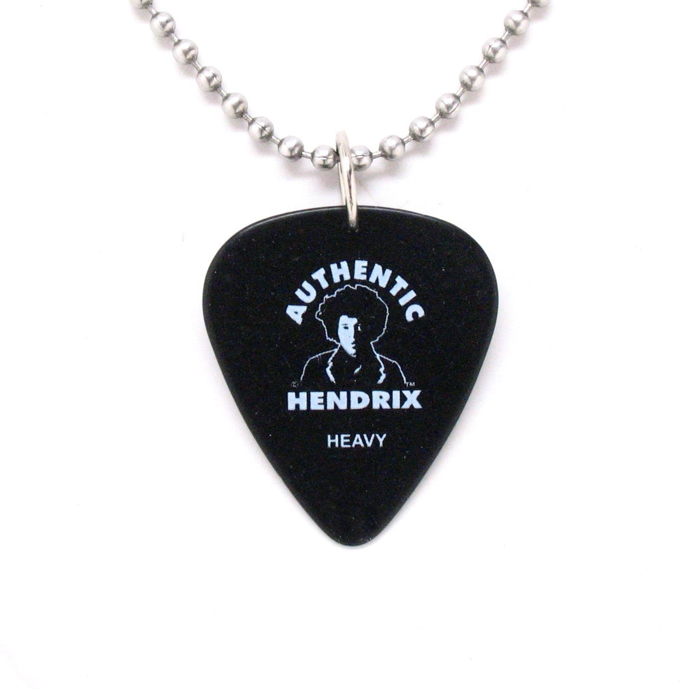 Jimi Hendrix Necklace Guitar Pick Music Rock Hippie 60's