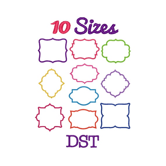 Frames applique embroidery machine embroidery dst format file