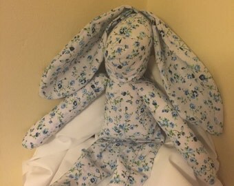 Blue Ditsy Rag Doll Bunny
