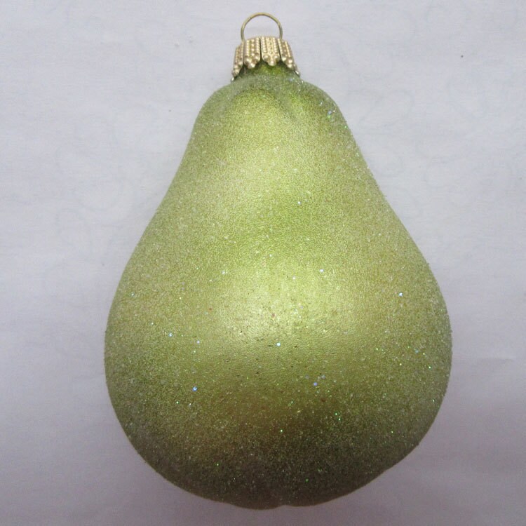 vintage christmas ornament big green pear hand blown glass vintage christmas ornament big green pear hand blown glass