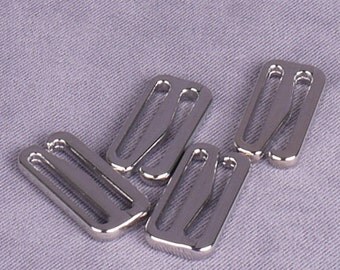 50 Pairs Silver Bra Strap Hooks - 1/2 Inch (13mm) Metal Alloy, Rust Resistant For Lingerie & Swimwear