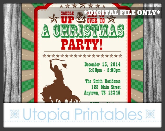 Western Christmas Party Invitations 2