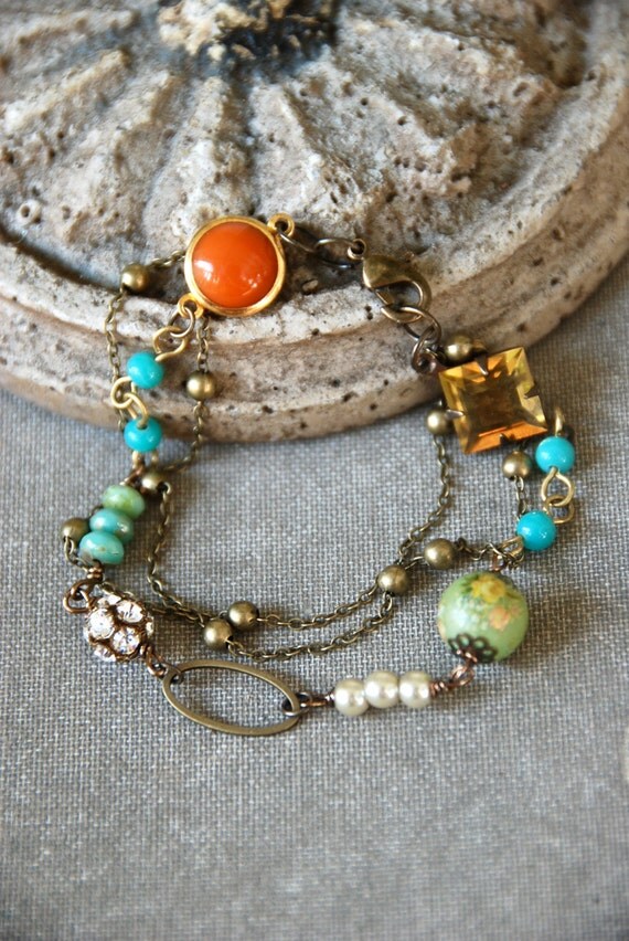 Colorful multi chain rhinestone beaded