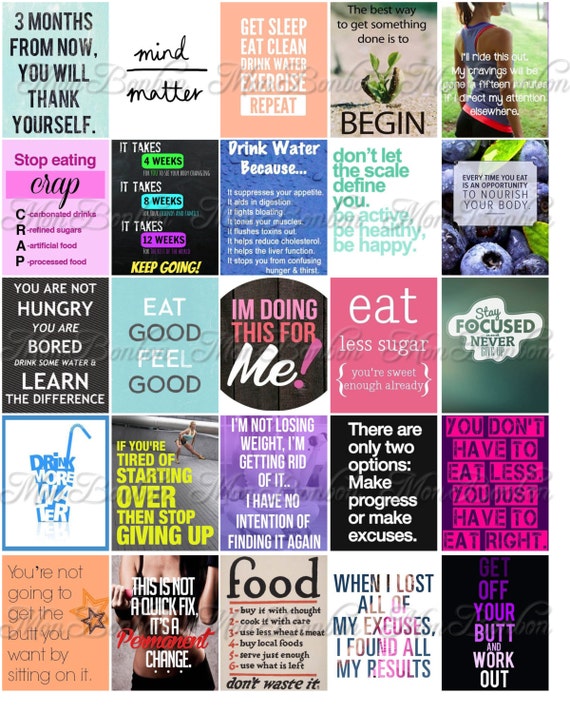 fitness and diet motivation stickers for life planners and