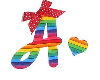 Rainbow Print// Letter// Cursive// Heart //Fabric Iron On Appliques