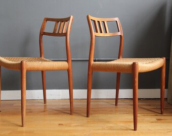 Teak Dining Chairs by Niels O. Møller Model 79 (Set of 2)