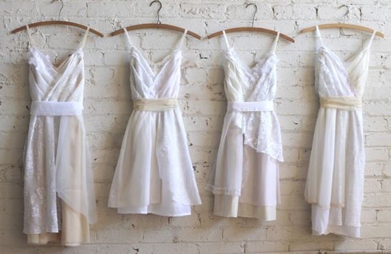 Custom Ivory Cream And White Bridesmaids Dresses 1602