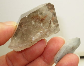 Unusual Pair - Rutilated - Blue Tara - 2009 Shipment - Blue Phantom Inclusions Quartz Crystal Point - Promotes Peace and Calm