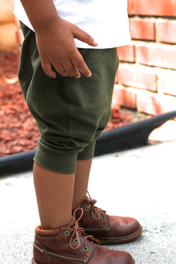 Baby Boy Baby Girl Olive Green Harem Shorts Etsy By Meandreekie