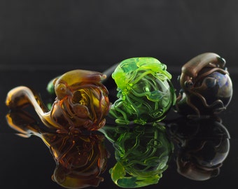 Squid Glass Pipe / Sherlock Pipe / Squid Sherlock / Thick Wall Pipe / Glass Smoking Bowl / Pyrex Pipe / You Choose the Color / Made to Order