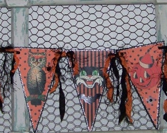 Halloween Banner Halloween Garland Halloween Decoration Vintage Retro Style