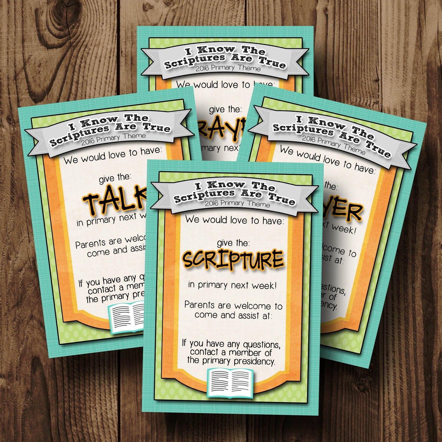 2016 LDS Primary Weekly Assignment Reminder by bowpeepcreations