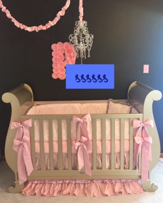 Baby Bedding Crib Set in Pink Made to Order by butterbeansboutique