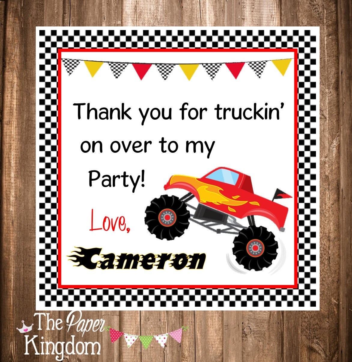 printable monster truck gift tags diy monster truck tags