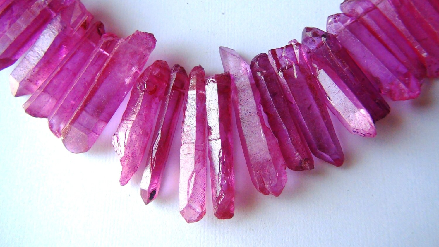 Hot pink rough rock crystal quartz stick