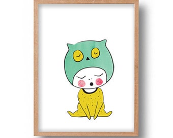 Baby Art Print Digital Illustration Newborn Baby Gift Nursery Decor Wall Art Print Digital Infant Drawing Wall Decor Baby Nursery Decor Art