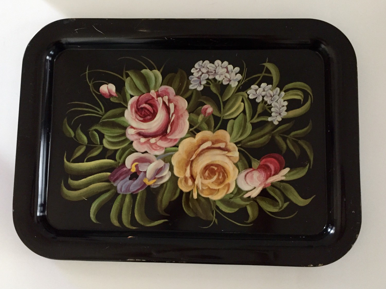 Vintage Decorative Metal Tray Large