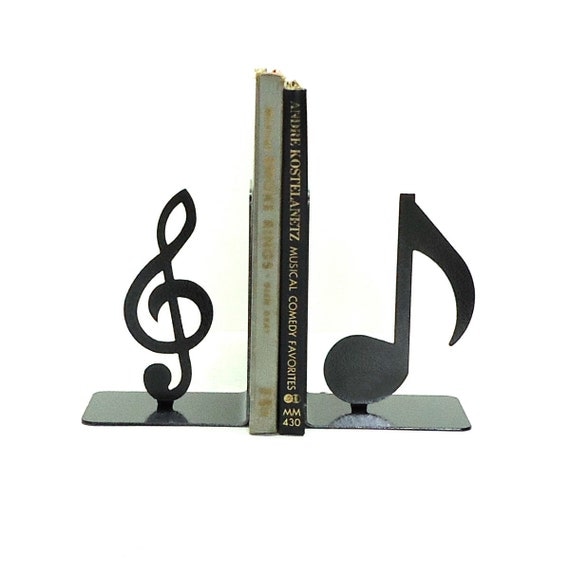 Music Note Metal Art Bookends FREE USA Shipping