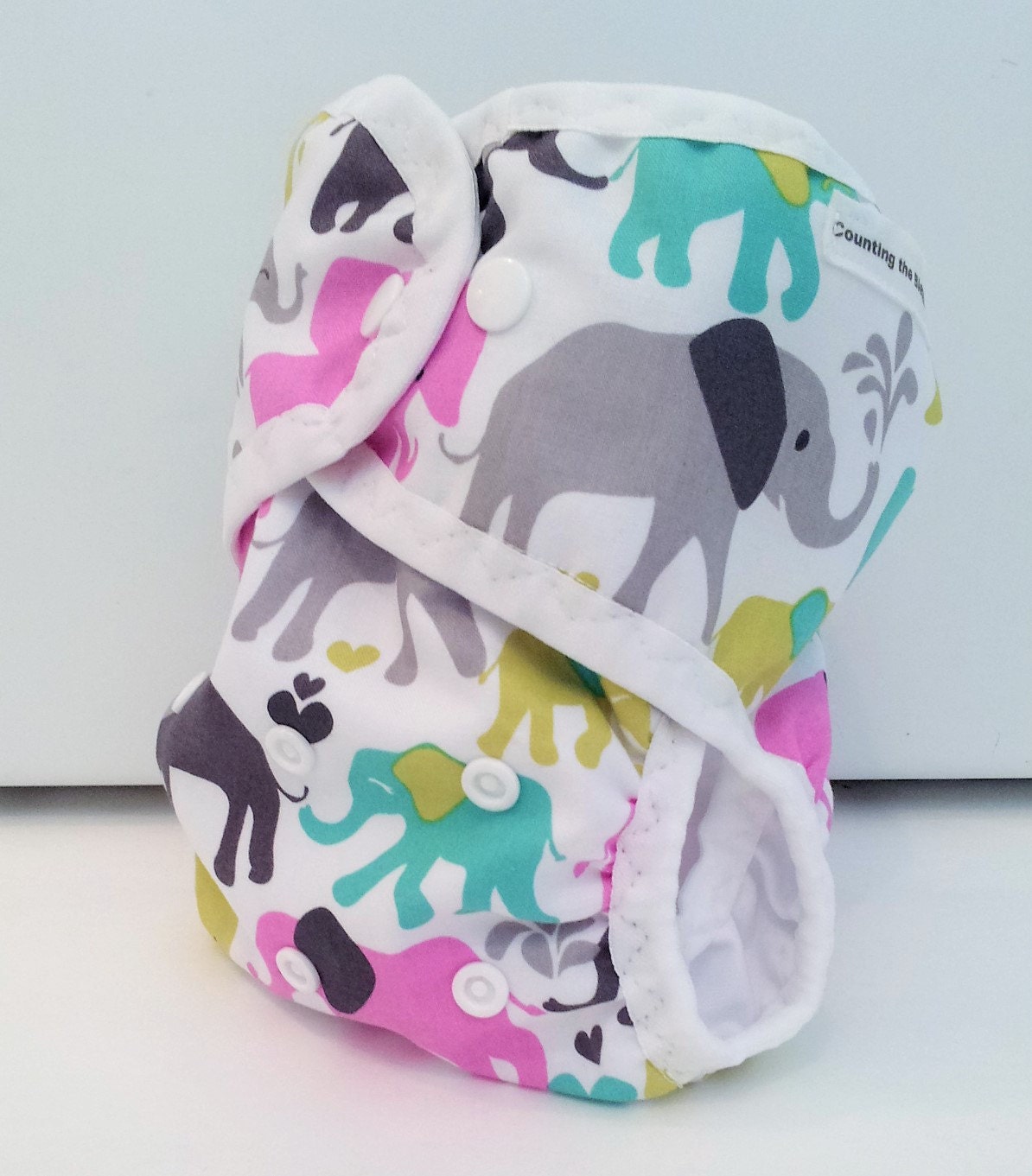 Elephant print One Size Cloth Diaper Cloth Diaper Cover AI2