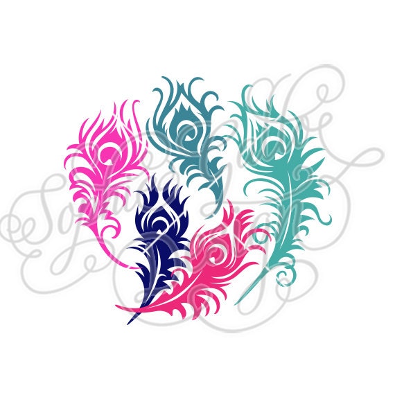 Download Funky Peacock Feathers Design SVG DXF digital download file