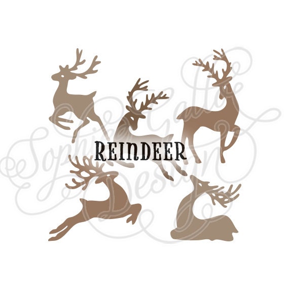 Download Christmas Reindeer design SVG DXF digital download files for