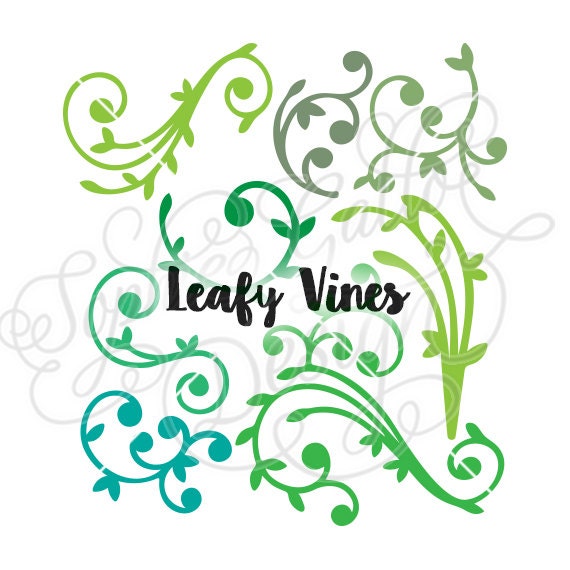 Download Leafy Vines flourish designs SVG DXF digital download files