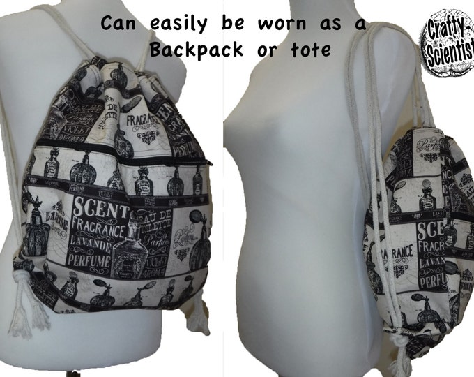 Time Lord inspired Backpack/tote: Logos On Black Custom Print