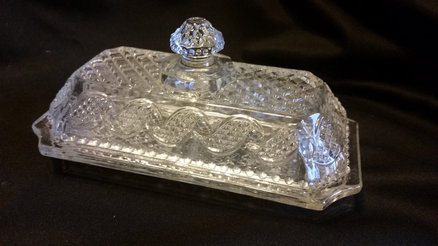 Vintage Avon Crystal Butter Dish
